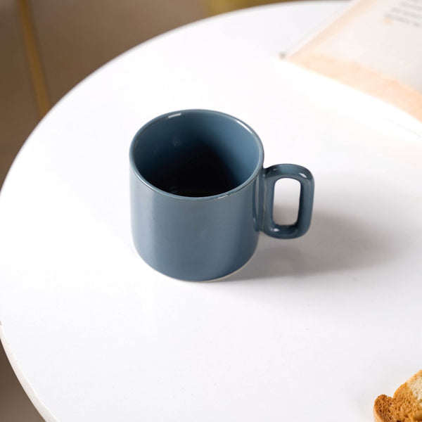 Ceramic Mug Steel Blue 220ml- Mug for coffee, tea mug, cappuccino mug | Cups and Mugs for Coffee Table & Home Decor