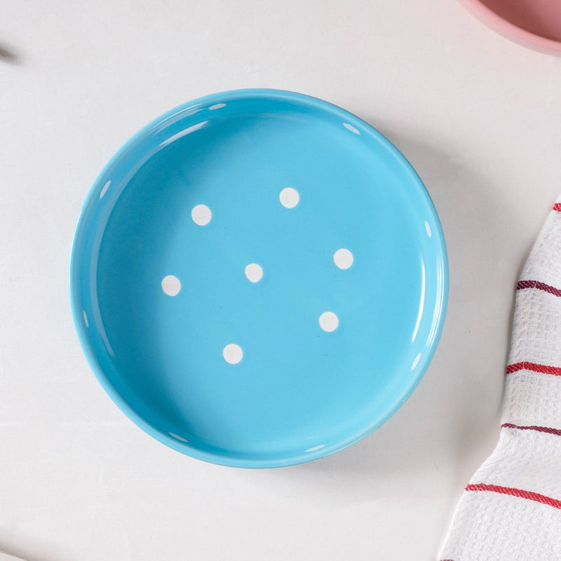 Polka Dots Round Deep Plate - Serving plate, snack plate, dessert plate | Plates for dining & home decor