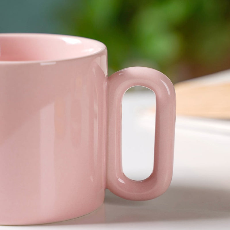 Ceramic Mug Pink 220ml- Mug for coffee, tea mug, cappuccino mug | Cups and Mugs for Coffee Table & Home Decor