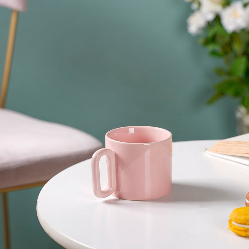 Ceramic Mug Pink 220ml- Mug for coffee, tea mug, cappuccino mug | Cups and Mugs for Coffee Table & Home Decor