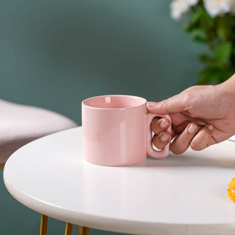Ceramic Mug Pink 220ml- Mug for coffee, tea mug, cappuccino mug | Cups and Mugs for Coffee Table & Home Decor
