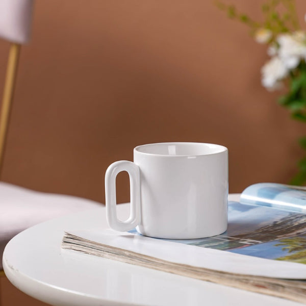 Ceramic Mug White 220ml- Mug for coffee, tea mug, cappuccino mug | Cups and Mugs for Coffee Table & Home Decor