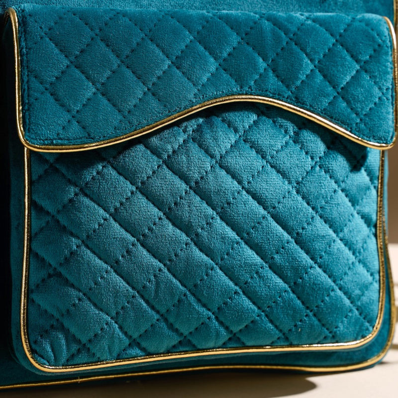 Luxe Velvet Sleek Laptop Bag Dark Green 14 x 10.5 Inch