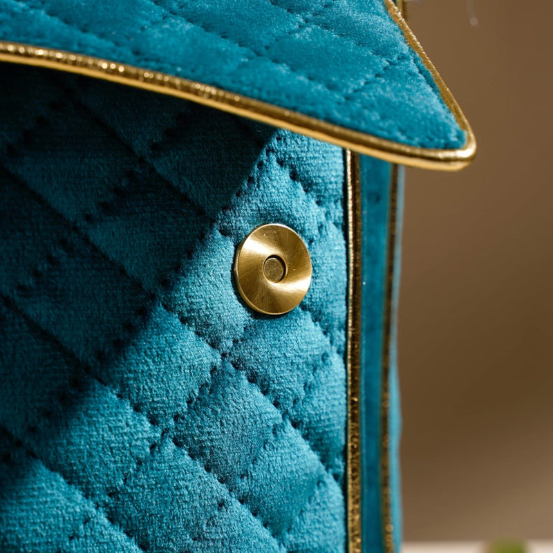 Luxe Velvet Sleek Laptop Bag Dark Green 14 x 10.5 Inch