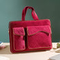 Luxe Velvet Sleek Laptop Bag Maroon 36 x 27 cm