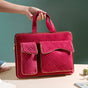 Luxe Velvet Sleek Laptop Bag Maroon 36 x 27 cm