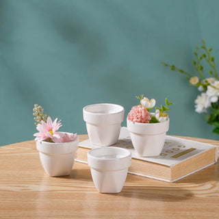 Modern Mini Pot For Decor White Set of 4