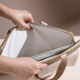 Luxe Velvet Sleek Laptop Bag Beige 14 x 10.5 Inch