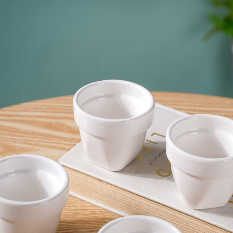 Modern Mini Pot For Decor White Set of 4 - Plant pot and plant stands | Room decor items