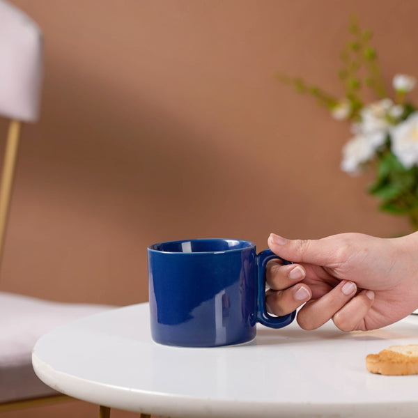 Ceramic Mug Navy Blue 220ml- Mug for coffee, tea mug, cappuccino mug | Cups and Mugs for Coffee Table & Home Decor