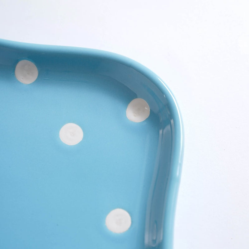 Dots Soup Plate Blue - Ceramic platter, serving platter, fruit platter | Plates for dining table & home decor