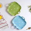 Dots Square Baking Dish Blue - Ceramic platter, serving platter, fruit platter | Plates for dining table & home decor