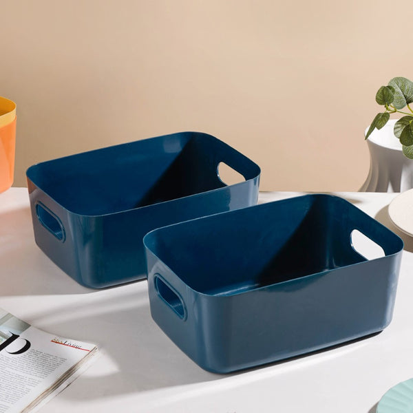 Essentials Storage Basket Blue Set Of 2 11 Inch - Basket | Organizer | Kitchen basket | Storage basket