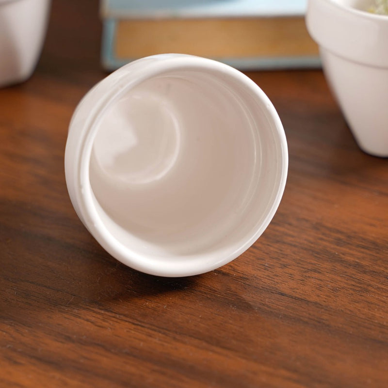Modern Mini Pot For Decor White Set of 4 - Plant pot and plant stands | Room decor items