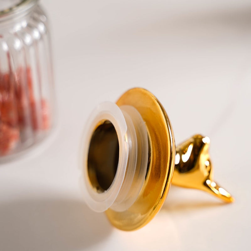 Glass Jar With Deer Lid - Jar