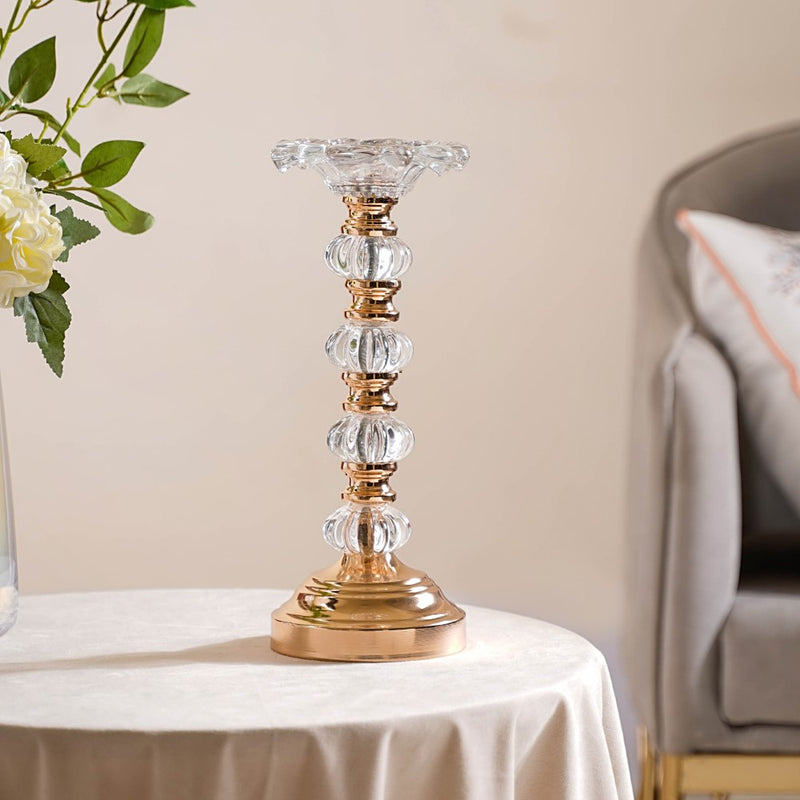 Crystal Luxury Candle Stand Set Of 2- Metal Crystal Candle Stand, Fusion Candle Holders, Set of 2 Candle Stands, Decorative Candle Holders