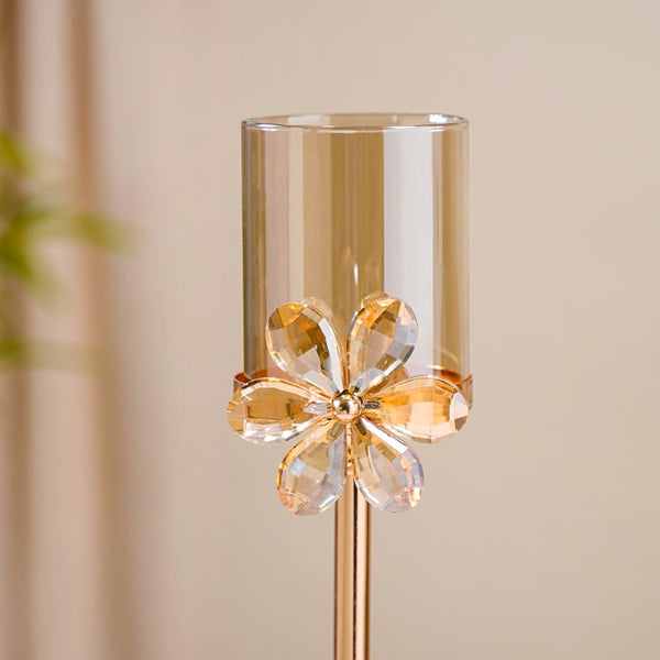 Crystal Bloom Candle Holder Set Of 2