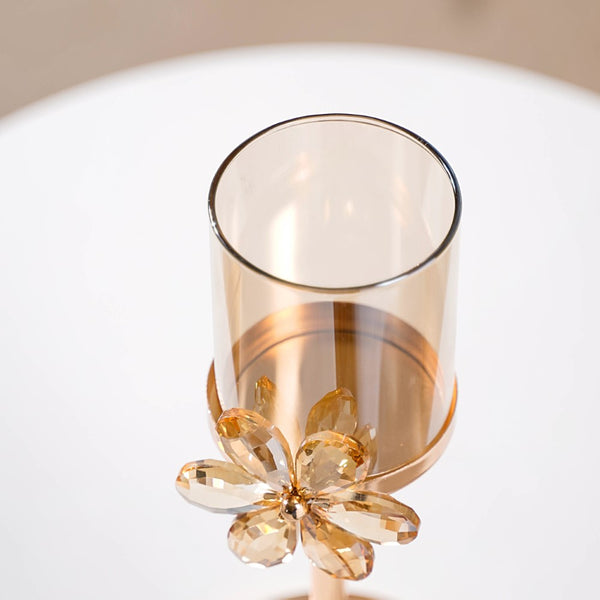 Candle Stand - Buy Crystal Flower Candle Holder Set Online | Nestasia