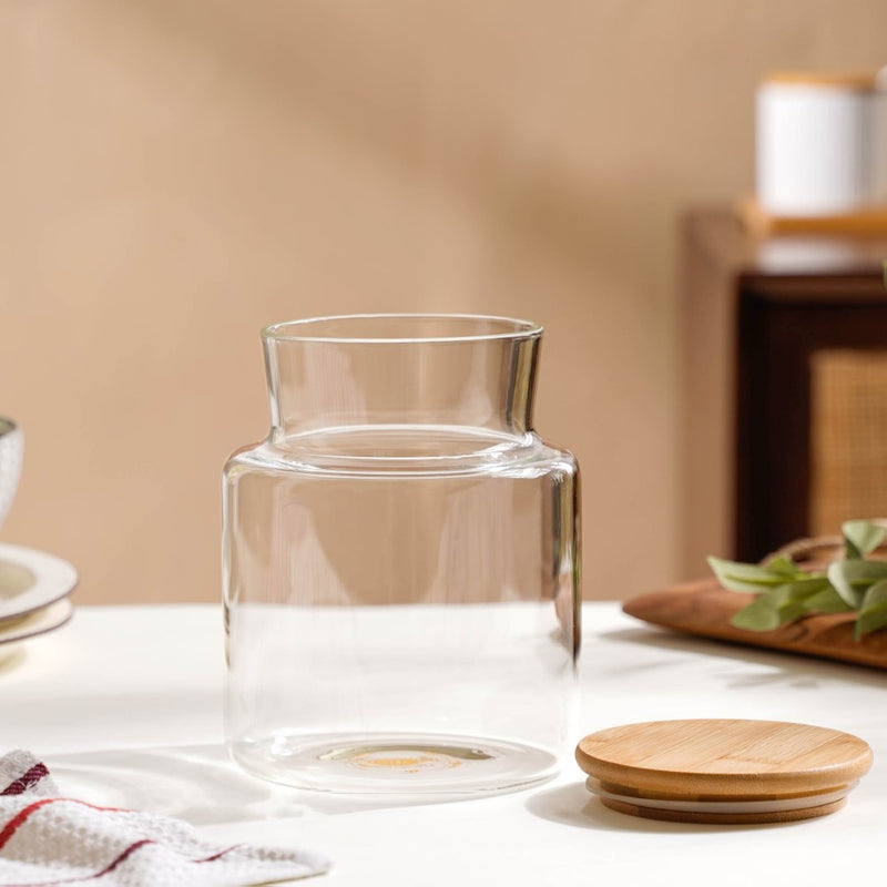 Clear Glass Airtight Container With Lid Small 1.2 L - Jar