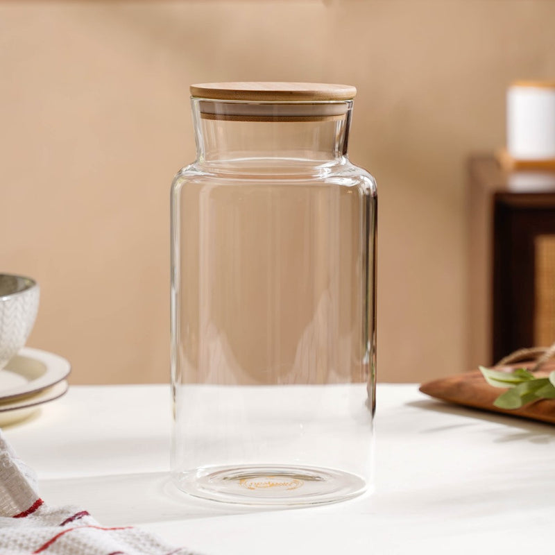 Clear Glass Airtight Container With Lid Large 2.25 L - Jar