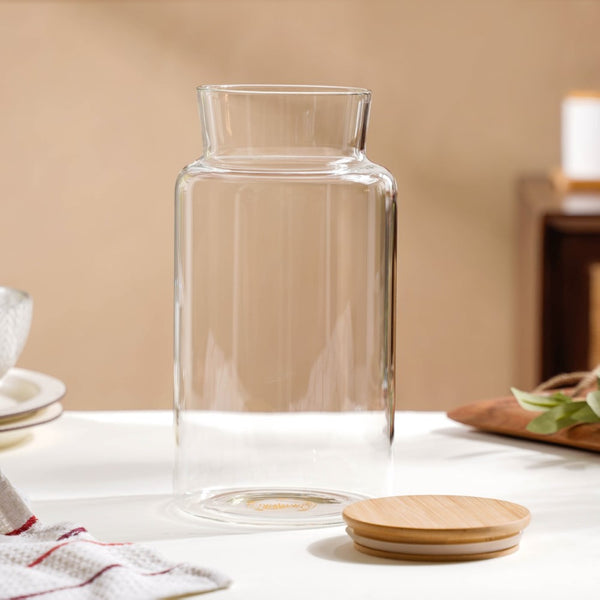 Clear Glass Airtight Container With Lid Large 2.25 L - Jar