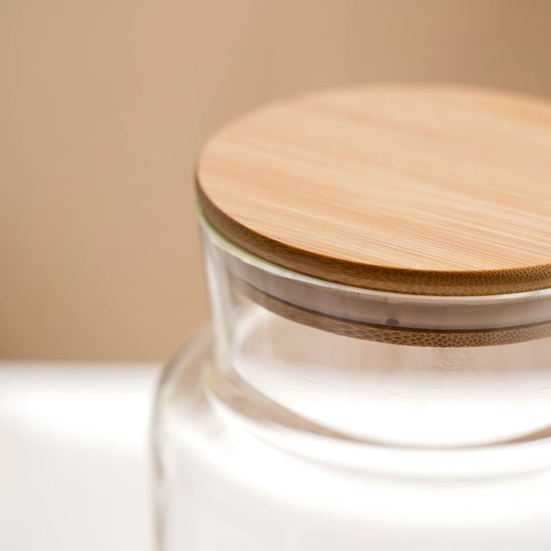 Clear Glass Airtight Container With Lid Large 2.25 L - Jar