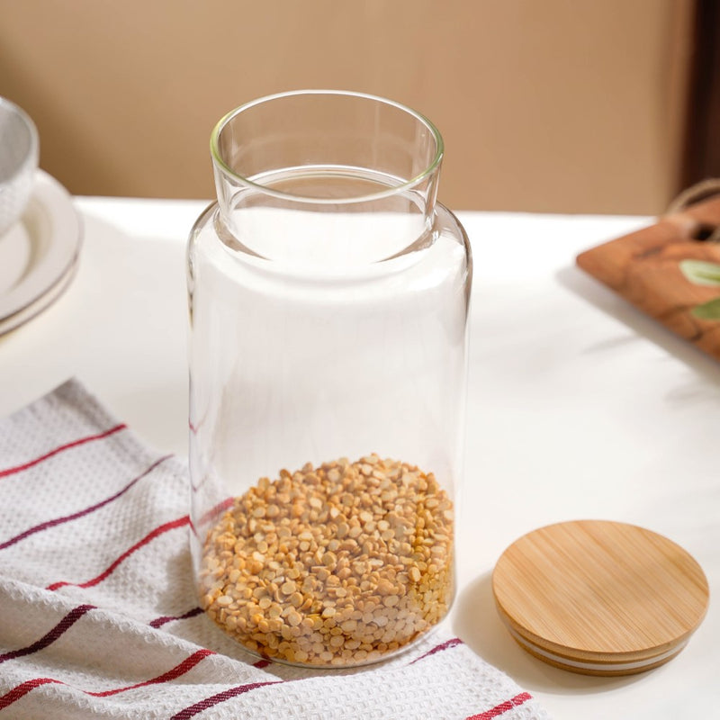 Clear Glass Airtight Container With Lid Large 2.25 L - Jar