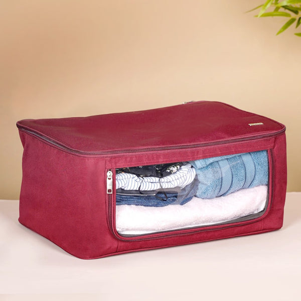 Wardrobe Organiser Bag Set Of 2 Maroon