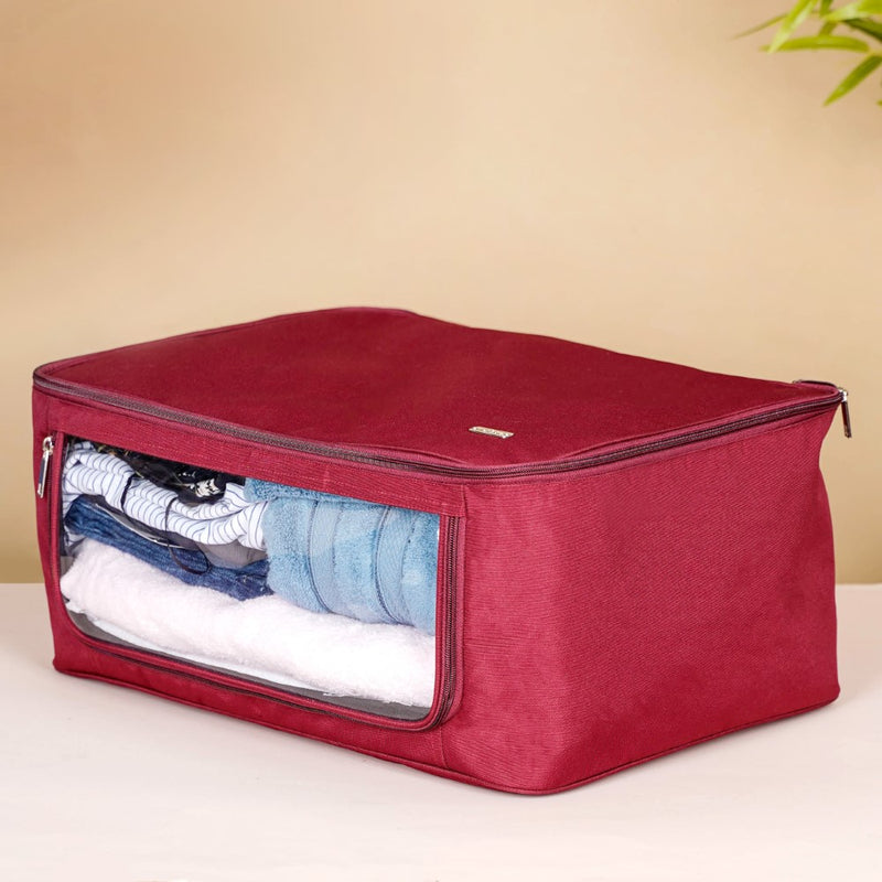Wardrobe Organiser Bag Set Of 2 Maroon