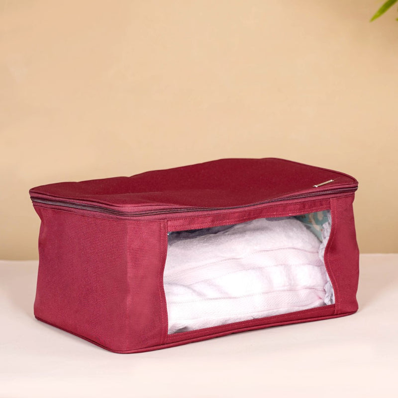 Wardrobe Organiser Bag Set Of 2 Maroon