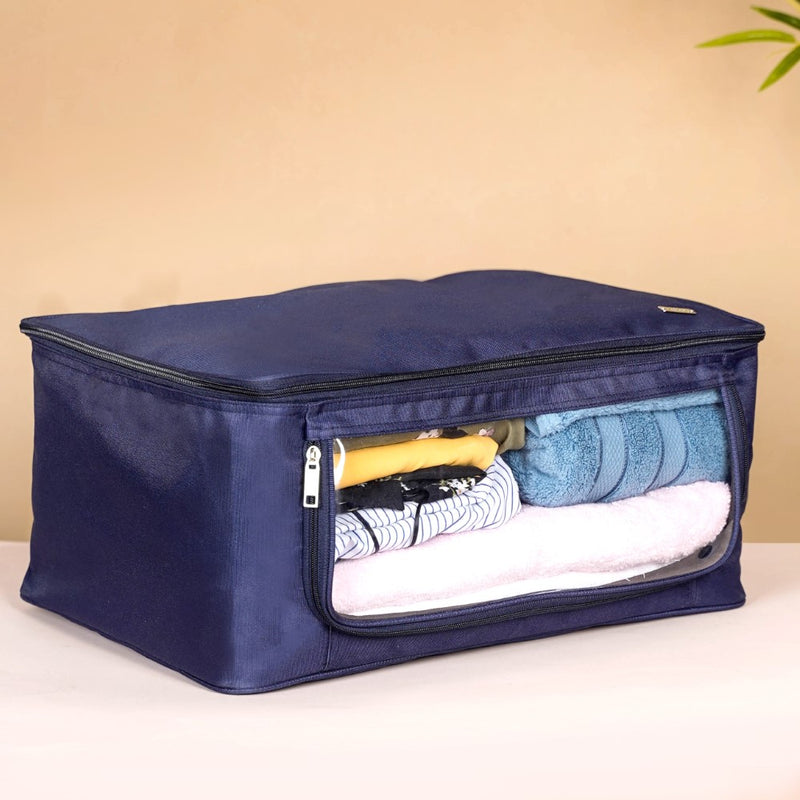 Closet Storage Organiser Bag Set Of 2 Blue
