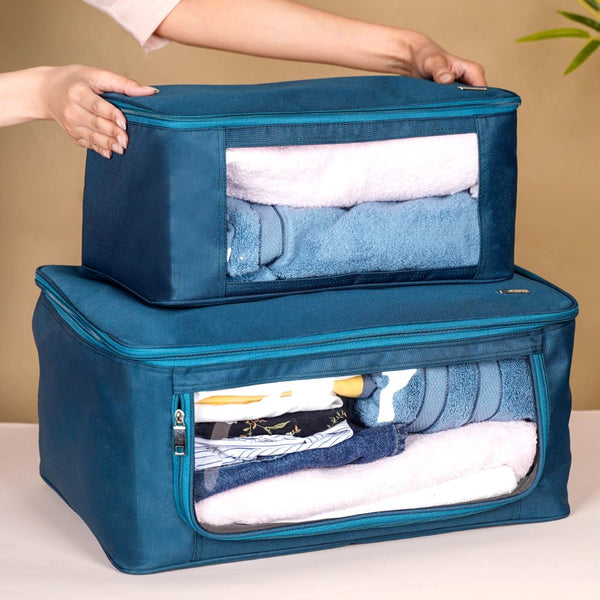 Storage Bag For Clothes Set Of 2 Teal