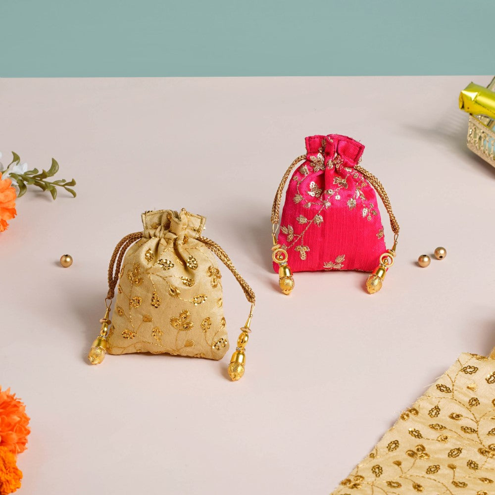 Golden Handmade Shagun Pouch Potli Bag Pack of 50 Pieces | eBay