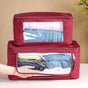 Wardrobe Organiser Bag Set Of 2 Maroon