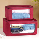Clothes Storage Organiser Bag Set Of 2 Red