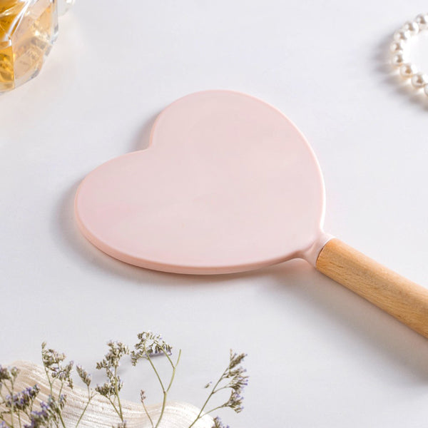 Beauty Heart Handheld Mirror Pink