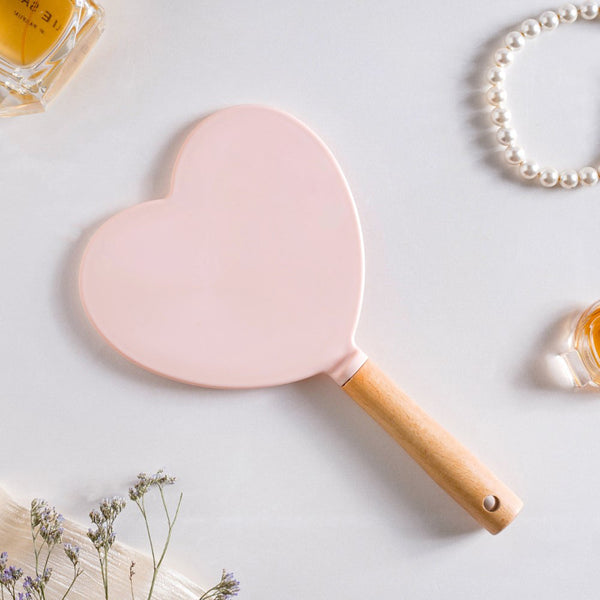 Beauty Heart Handheld Mirror Pink