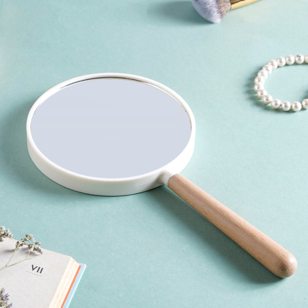 Modern Double Sided Handheld Mirror White