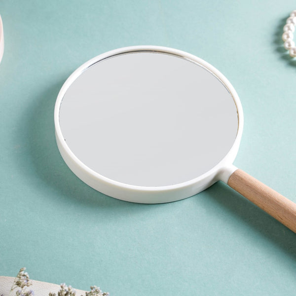 Modern Double Sided Handheld Mirror White