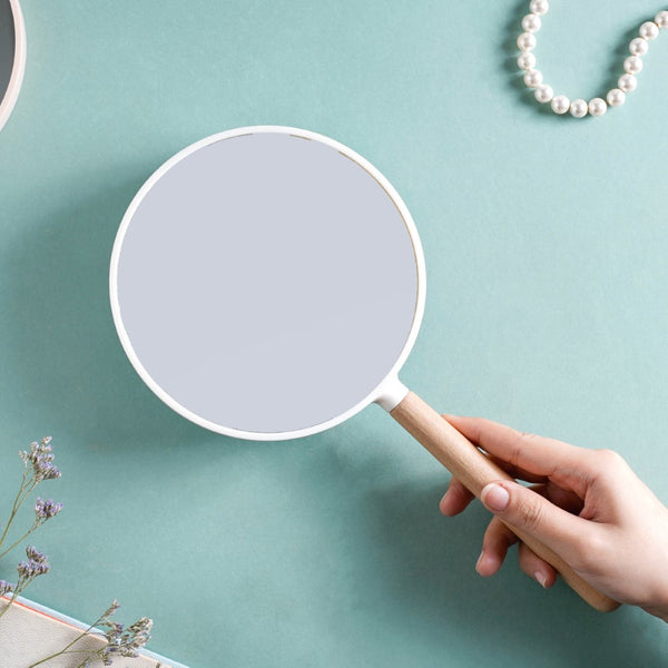 Modern Double Sided Handheld Mirror White
