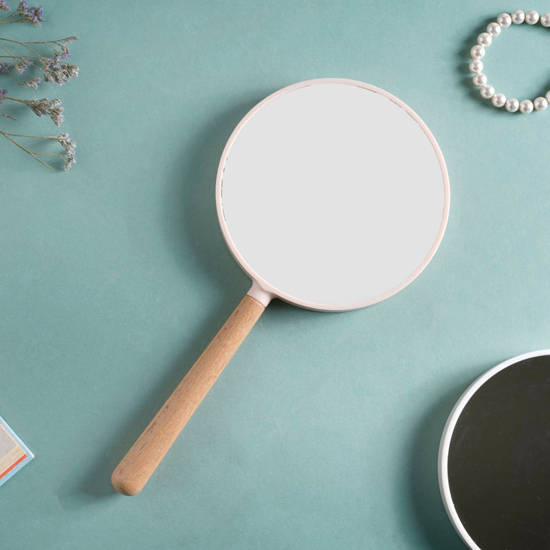 Modern Two Sided Handheld Mirror Baby Pink - Handheld mirror: Buy mirror online | Mirror for dressing table and room decor