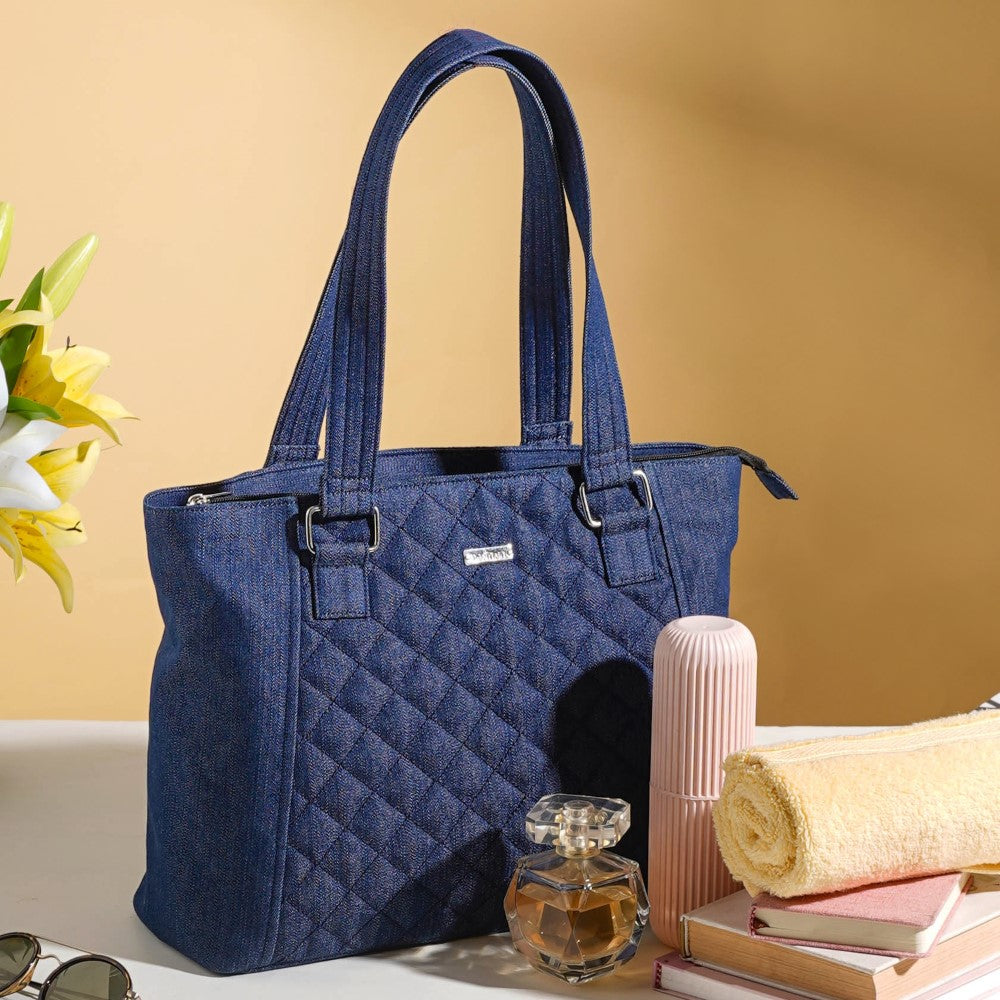 Handbags Shop Trendy Quilted Denim Handbag Nestasia