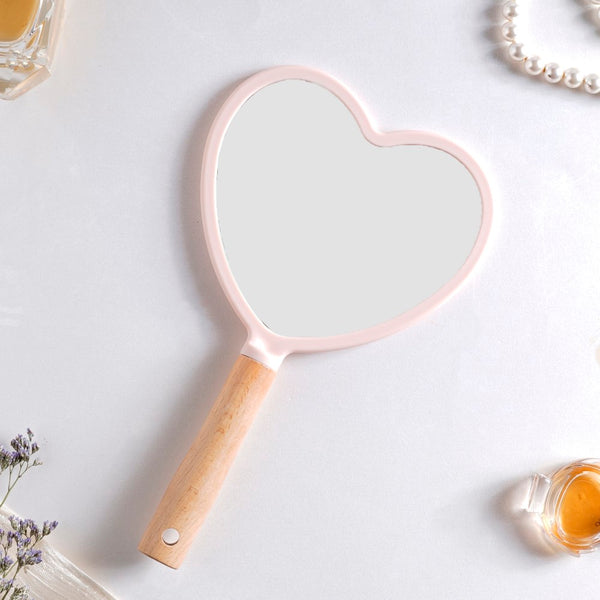 Beauty Heart Handheld Mirror Pink