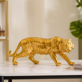 Royal Tiger Figurine Gold - Showpiece | Home decor item | Room decoration item