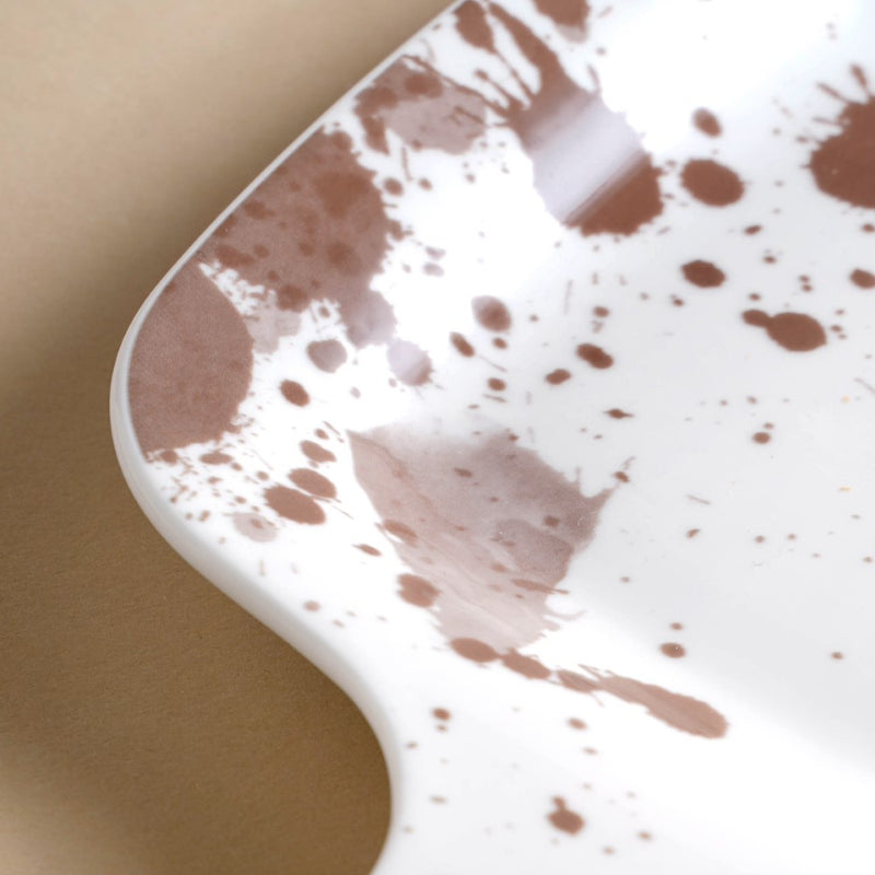 Splash Patterned Snack Plate With Handle Brown 11 Inch - Serving plate, snack plate, dessert plate | Plates for dining & home decor