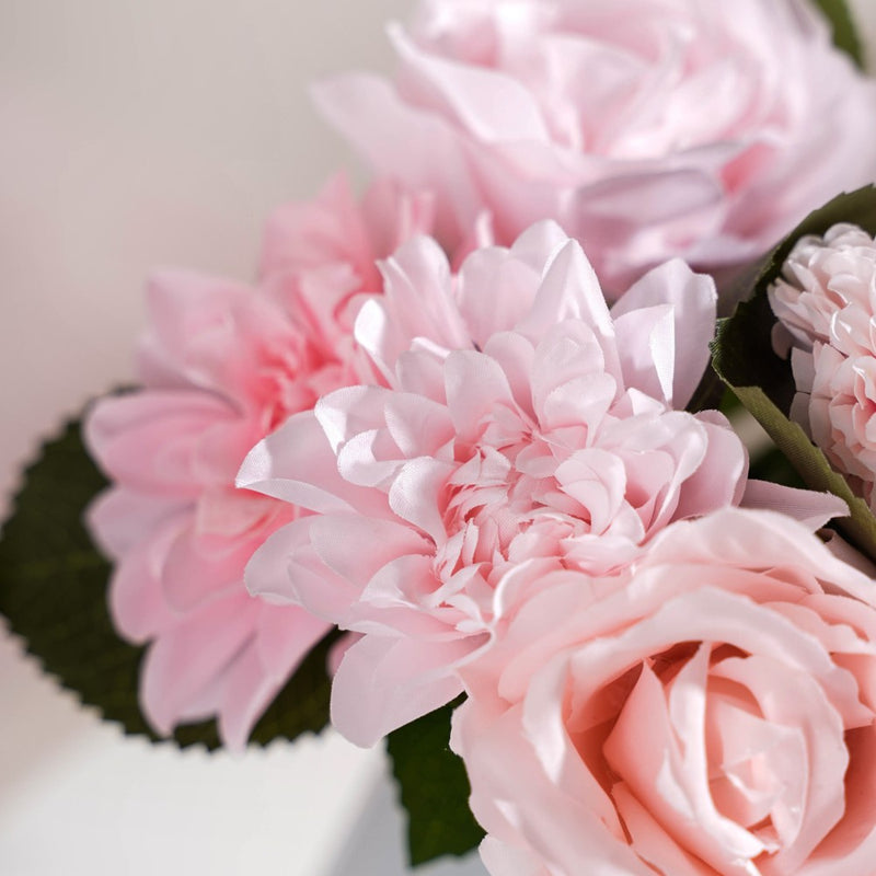 Rose Bouquet Pink And White - Artificial flower | Flower for vase | Home decor item | Room decoration item