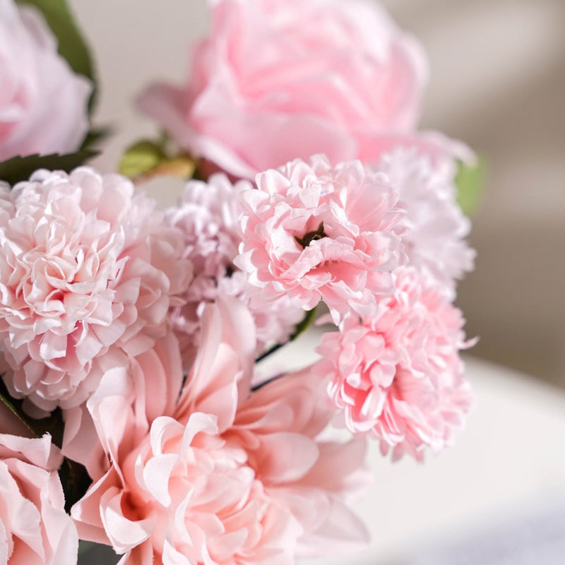 Rose Bouquet Pink And White - Artificial flower | Flower for vase | Home decor item | Room decoration item