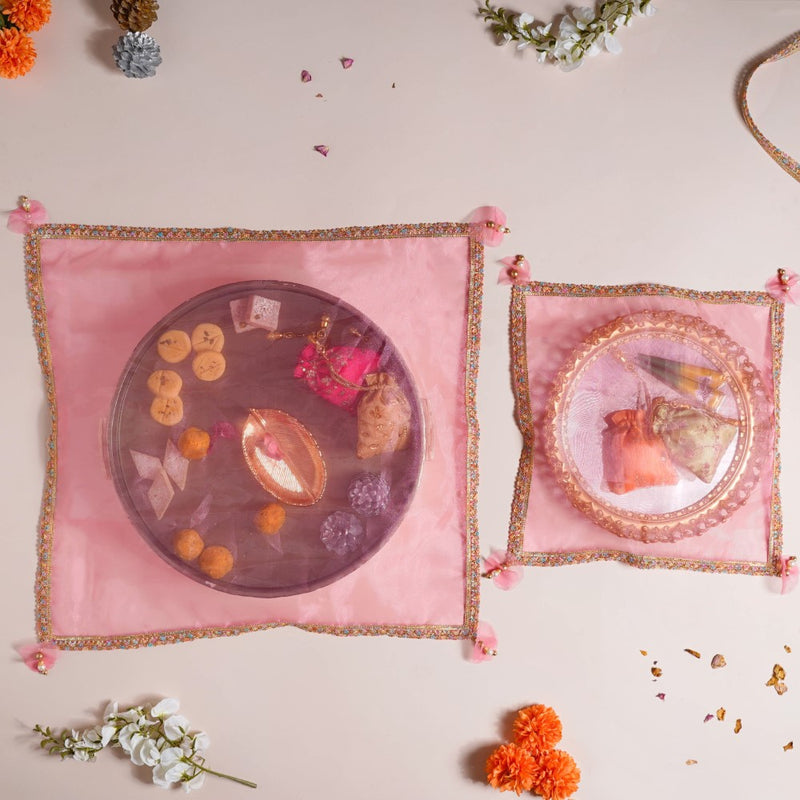 Tray Cover Pink Set Of 2