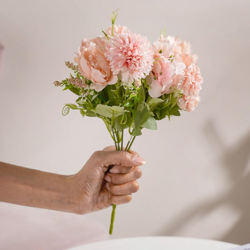 Artificial Flower Bunch Peony Light Pink - Artificial flower | Home decor item | Room decoration item