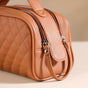 Multipurpose Quilted Vanity Pouch Brown